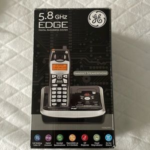 Brand: GE, 5.8 GHZ , digital answering system,Handset Speakerphone..(wireless)